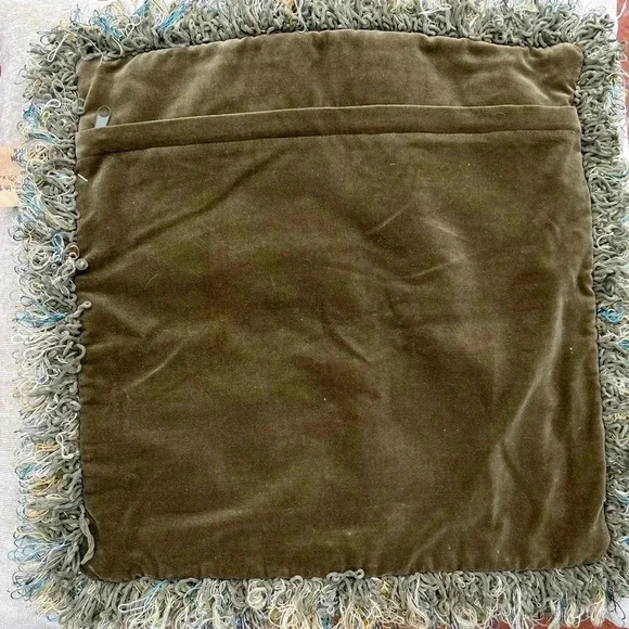 NWT Vintage Floral Handwork Needlepoint Pillow Cover Velvet Cotton Wool Roses - Picture 5 of 5